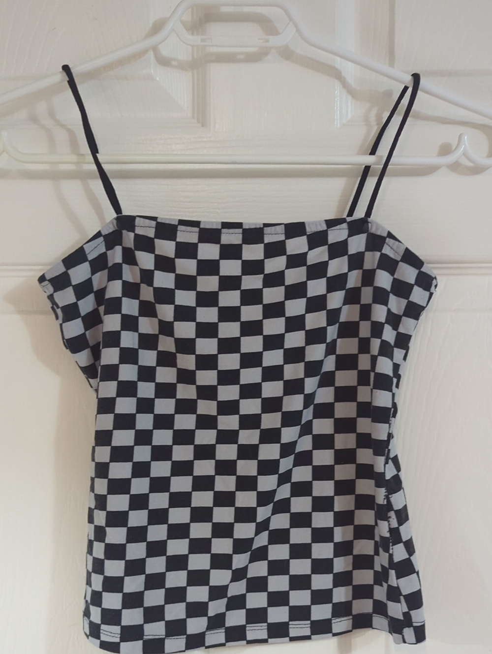 Ardene Black and White Checkerboard Spaghetti Strap Camisole